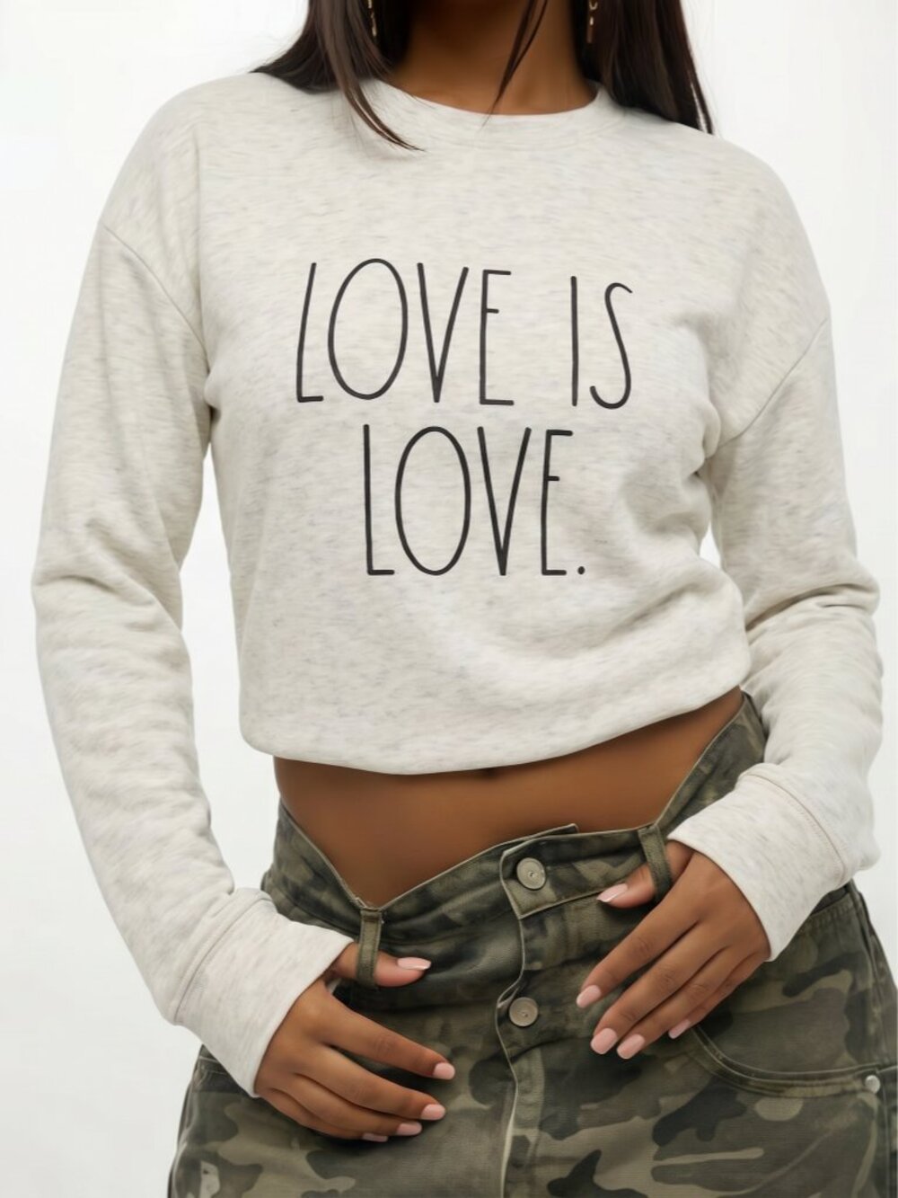 Love Is Love RAE DUNN Gray Sweatshirt New M Lounge Cozy Casual Womens T Shirt